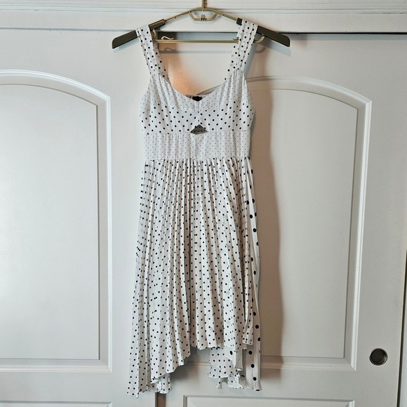 Banana Republic Dresses & Skirts - Banana Republic Dress White Polka Dot Pleated Twee 10 Retro Rockabilly